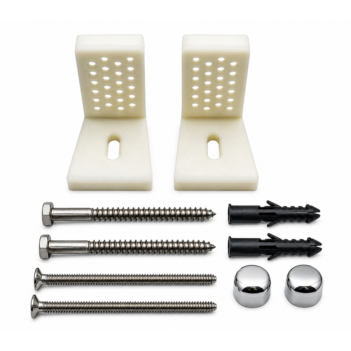 Conjunto de fixação lateral para bacias e bidês